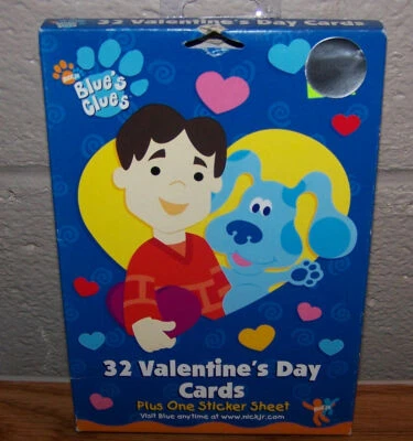 Valentines Day Cards (Box of 32) Nick JR Blues Clues Plus Sticker Sheet - Image 1 of 3