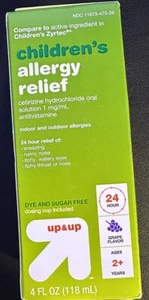 Up & Up Children's Cetirizine Hydrochloride Allergy Grape 4oz Exp 7/25 - Picture 1 of 1