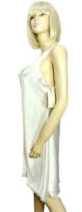 NWT $84 Vera Wang Nightgown LARGE Solid Ivory Knee Length Satin w Ruffles BRIDAL