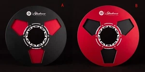 Neu ein Paar Ganzmetall 10,5" schwarz rot Aluminium Bandspule für Spule zu Spule - Bild 1 von 15