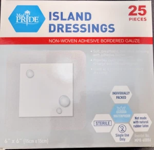 Medpride Island Dressing NON-WOVEN Sterile 6x6 (25/ bx) Exp 07/2029 - Picture 1 of 6