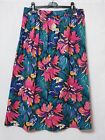 NWTS VINTAGE SIZE 16 FLORAL SKIRT USA MADE BACK ZIPPER WIDE PLEATS  POLY / RAYON