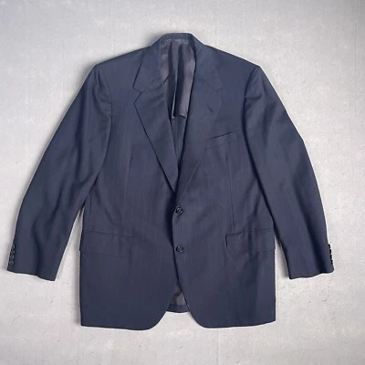 90s Oxxford Clothes Men’s Blue Striped 2Btn Single Vent Suit Blazer Jacket 50R - Image 1 of 4