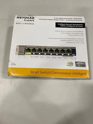 NETGEAR GS108T-200NAS 8-Port Gigabit Smart Managed Pro Switch, L2, ProSAFE V2 - Image 1 of 2