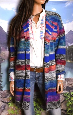 CATÁLOGO SUNDANCE Cárdigan Suéter Cuerno Rayas Talla X Pequeño Pequeño Foto 1 de 4