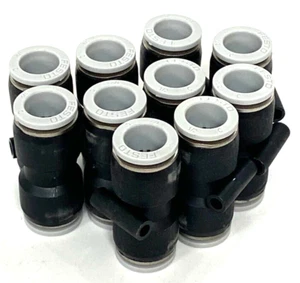 FESTO STRAIGHT ADAPTOR GRAY RING 1/2 IN ON BOTH SIDES **LOT OF 10 - Picture 1 of 3