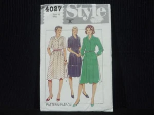 1984 VINTAGE STYLE DRESSMAKING PATTERN # 4027 ~WOMEN'S DRESSES~ SIZE 16 UNCUT FF - Picture 1 of 7