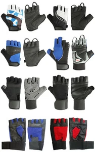 Cycling gloves leather gloves fingerless biker fitness bodybuilding FAHRRA08 - Picture 1 of 21