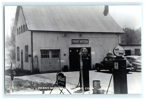 Perry Motors Scotland CT Gas Station Repair Shop - Willard Batteries Kodak RPPC - Picture 1 of 3