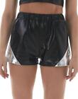 Women's Wet Look Booty Shorts High Waisted Hot Pants Festival Disco Rave Shorts