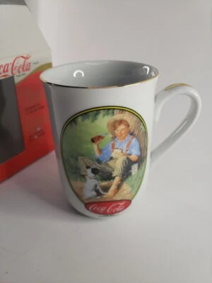 Colección Coca Cola de colección, Norman Rockwell, Boy Gone Fishing, borde dorado Foto 1 de 4