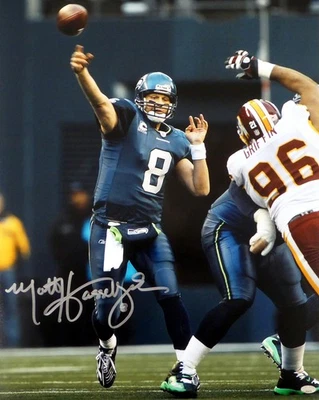 Foto firmada autografiada por Matt Hasselbeck de los Seattle Seahawks 16x20 MCS Holo Foto 1 de 3