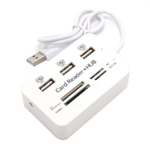 7 in 1 USB 2.0 HUB Card Reader Combo High Speed External Memory Card Reader9029 - Photo 1 sur 10