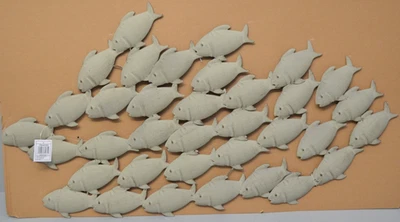 BOLTZE Wandobjekt Wanddeko Fischschwarm Grau Eisen 97x2x53 cm Neu - Bild 1 von 2