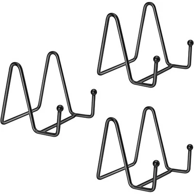 Juego de 3 soportes de exhibición de placas de 4 pulgadas soporte de caballete de metal para libros fotos imagen Foto 1 de 4