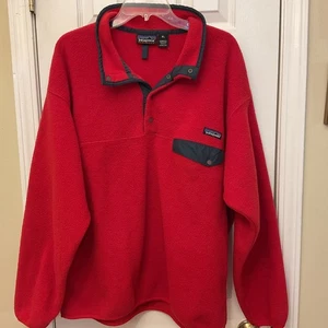 Vintage Patagonia Synchilla Snap-T Fleece Pullover Mens XL Red Jacket Coat - Picture 1 of 15