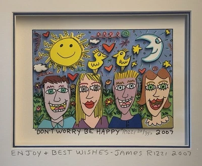 James RIZZI: original 3D "DON'T WORRY BE HAPPY", 2x handsigniert, 2007, gerahmt - Bild 1 von 4