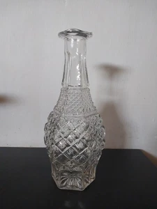 Jarra o jarrón vintage de vidrio transparente de 11 1/2" de alto sin tapón excelente estado - Imagen 1 de 8