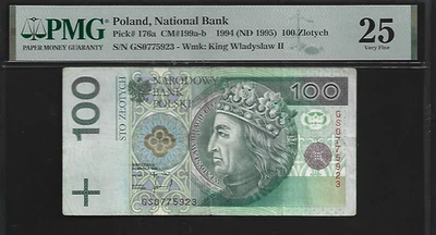 Polonia 100 Zl 1994 PMG 25 P#176a Primera Varsovia Serie GS Rey Wladyslaw II Foto 1 de 4