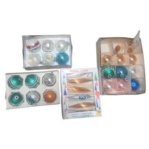 30 Vintage Shiny Brite Christmas Ornaments Glass Ball Teardrop Tree Bright - Picture 1 of 12