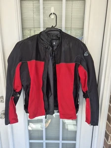 Joe Rocket Velocity Mesh Textile Motorcycle Jacket Red/Black Armor W/Liner Large - Foto 1 di 19