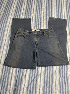 Levi's 505 Straight Leg Jeans Mid Rise Distressed Medium Wash Blue 12M - Picture 1 of 14