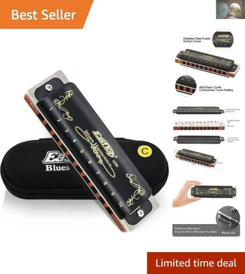 Top Grade C Key 10-Hole Harmonica - Responsive, Lightweight, and Stylish Design - Image 1 of 4