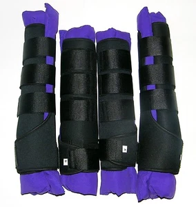 HORSE STABLE BOOTS / WRAPS, SET OF FOUR IN PURPLE COLOR - Picture 1 of 2