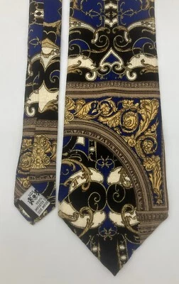 "MUSEO METROPOLITANO DE ARTE seda barroca 58"" x 3,75"" oro azul" Foto 1 de 4