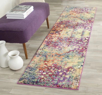 Pink / Multi Safavieh Monaco Polyproplene Runner 2' 2" X 8' - Image 1 of 3
