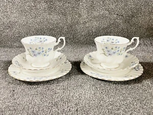 VINTAGE FINE BONE CHINA TRIOS TASSE UNTERTASSEN BEILAGENTELLER RICHMOND BRAND BLUE ROCK - Bild 1 von 13