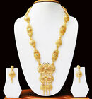 Indian Gold Plated Jewelry Ethnic Asian wedding Long Necklace Jewellery set 17