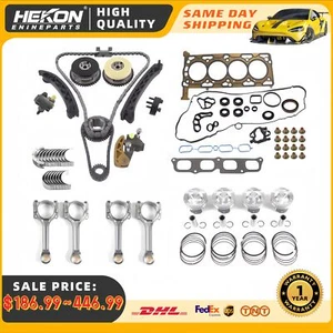Engine Rebuild Kit Timing Chain VVT Piston Rod For 13-21 GM Chevrolet Buick 2.5L - Picture 1 of 26