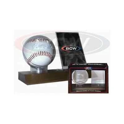 BCW Baseball and Trading Card Display Holder Solid Wood Base - Image 1 of 3