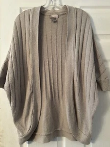 Womens F21 Contemporary Beige Bat Wing Knit Open Front Cardigan/Sweater, Size S - Picture 1 of 7