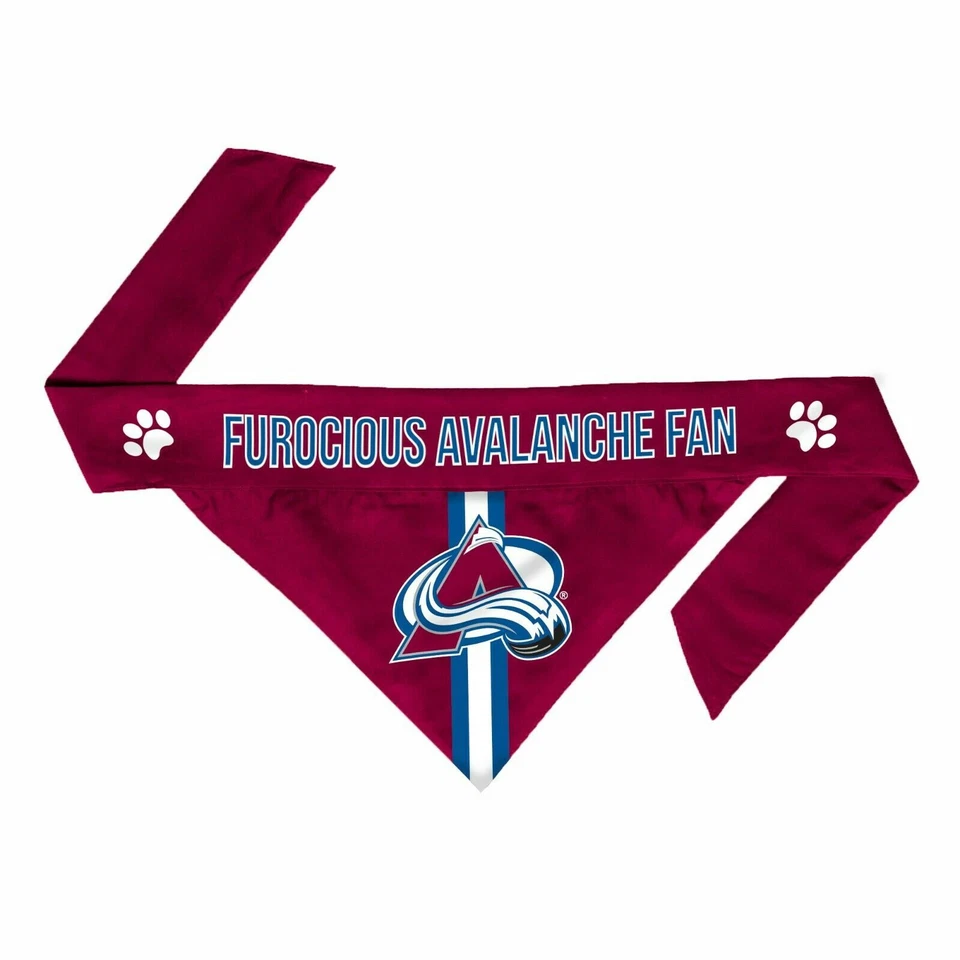 COLORADO AVALANCHE DOG CAT TIE BANDANA FUROCIOUS FAN REVERSIBLE 5 SIZES - Image 1 of 1
