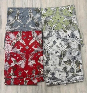 By Yard Animal Print Handmade Cotton Indian Running Loose Women Clothing Fabric - Picture 1 of 1