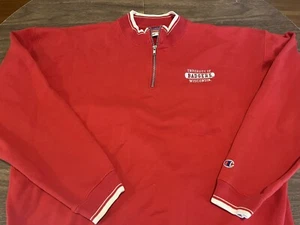 Wisconsin Badgers Champion Red Partial Zip Up 2XL XXL Sweatshirt - Picture 1 of 8