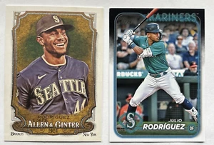 Julio Rodriguez Mariners 2024 Topps Allen & Ginter Card 1 and 2024 Topps Card 44 - Picture 1 of 6