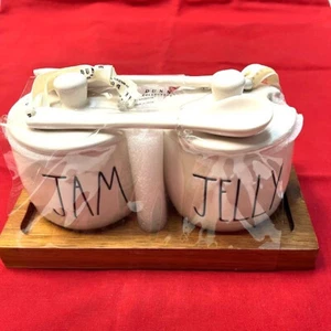 "NEU" Rae Dunn by Magenta "JAM & JELLY" Holz Tablett Keller Geschenkset - Bild 1 von 2