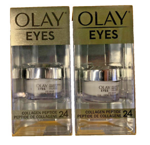 2 Olay Eyes Collagen Peptide 24 Eye Cream - 0.5 fl oz each NEW (2 Pack)