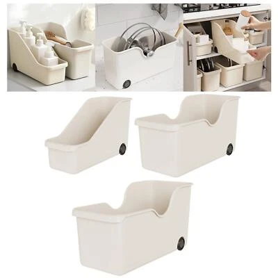 Storage Container with Wheels Storage Box for under Sink Closet Bathroom - Image 1 of 2