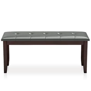 Upholstered Dining Bench w/Padded Seat for Kitchen Bedroom Entryway Grey - Picture 1 of 9