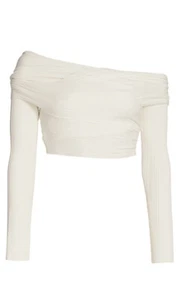 Herve Leger, Couture Draped Ribbed Top, S, NWT - Picture 1 of 7