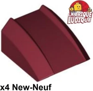Lego 4x Slope curved pente courbe 2x2 lip bombé rouge foncé/dark red 30602 NEUF - Foto 1 di 1