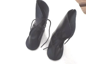 VICTORIAN STYLE BLACK DOLL BOOTS IN TWO SIZES - Picture 1 of 1