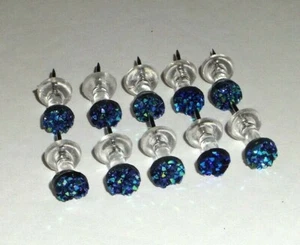 25 Blue Black thumb tacks/push pin, Office School Decor, Cork Memory Board - Picture 1 of 1