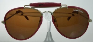 MARINER SONNENBRILLE Rot Leder Pilotenbrille Stylisch Modern Sunglasses NEU - Bild 1 von 3