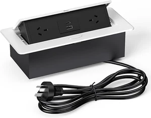 Haylink Desk Power Board USB C 20W Pop-up Strip 2 Outlets 2 USB Ports 2M Cord - Picture 1 of 7