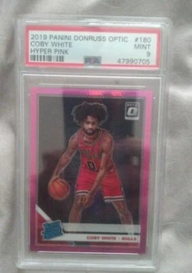 2019 Panini Donruss Optic Hyper Pink Coby White Rc #180 PSA 9!! - Picture 1 of 4